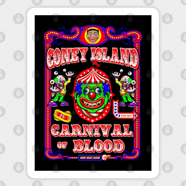 CONEY ISLAND 3 (CARNIVAL OF BLOOD) Magnet by GardenOfNightmares